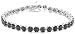 10k White Gold Black Diamond Flower Bracelet (3 cttw)