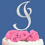 Fully Covered in Crystal Monogram Wedding Cake Topper Letter - Letter I