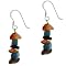Genuine Carnelian, Tiger Eye and Reconstituted Turquoise Chip Earrings