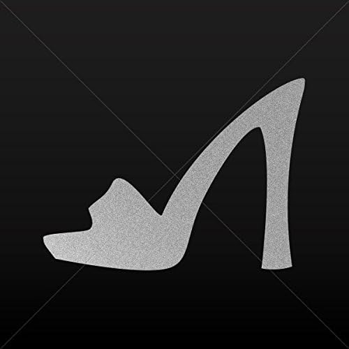 Decals Stickers High Heel Women Shoe Tablet Laptops Weatherproof Spor Silver-Matte (12 X 8.79 In)