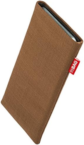 fitBAG Rave Brown custom tailored sleeve for ARCHOS 40 Cesium. Fine suit fabric pouch with integrated MicroFibre lining for display cleaning