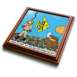 Fish Tank - 8x8 Trivet With 6x6 Ceramic Tile