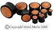 DOUBLE FLARE SAWO WOOD INLAY PLUG WITH BLACK WOOD PBKSWIN2-2G