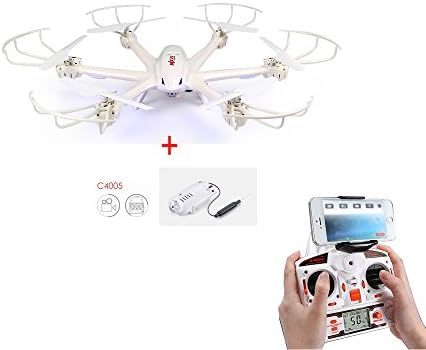 CY RC Quacopter with Camera Wifi FPV Drone Support One Key Return (White)