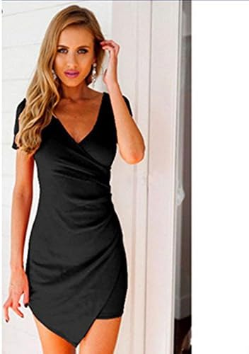 AIU Irregular deep v short sleeve dance sexy bag hip dress plus size women's clothing , black , 2xl