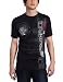 Southpole Men's Vertical Logo With Flocking Detail and Shadowed Background T-Shirt