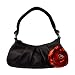 Bisadora Black Leather Hobo With Red Metallic Leather Flower