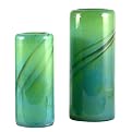 Azure Swirl Small and Medium Vase Set - Blue/ Green