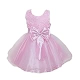 【ノーブランド 品】女の子　キッズドレス　蝶結び　ベルト付き　プリンセスドレス　ウエディングドレス　ファッション　キュート　ピンク　身長全6サイズ - 100cm