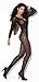 Elegant Moments Women's Long Sleeve Lace Body Stocking with Open Crotch
