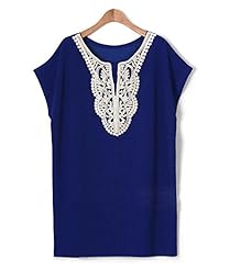 Plus Size Cotton General Print Round Neck Raglan Sleeves  Dress