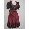 sexy Dirndl-Traum SARA schwarz-bordeaux, 3tlg, 60 cm