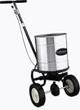 Spyker Commercial Grade 40-Pound Capacity Walk Behind Broadcast Spreader With Stainless Steel Hopper And Semi-Pneumatic Tires #64