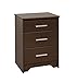 Prepac Coal Harbor Contemporary Tall Nightstand Side Table with 3 Drawers, Functional 3-Drawer Bedside Table 15.75