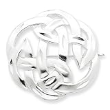 Sterling Silver Satin Finish Diamond Cut Celtic Knot Pin