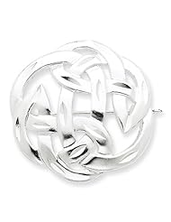 Sterling Silver Satin Finish Diamond Cut Celtic Knot Pin