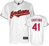 Carlos Santana Jersey: Youth Majestic Home White Replica Cleveland Indians Jersey