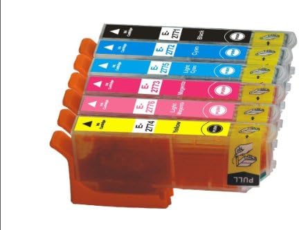 TOS©New Compatible Remanufactured Replacement 6 Packs Epson 277 T2771-T2776 BLK And Color Printer Ink Cartridge Expression Photo Xp-850