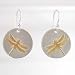 Two-tone Dragonfly Dangle Earrings in Sterling Silver & 24kt Vermeil, #8889
