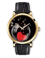 SPRAWL Aanalog Fashion Series Gold Ladies Watches of Genuine Black Leather Strap,Unique Wrist Watch for Women Girls Designed with heart locked