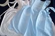 Delicate Handmade Bobbin lace Cotton Apron Pink Blue
