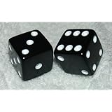 Large 3/4" Black Opaque Dice Pair