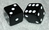 Large 3/4" Black Opaque Dice Pair