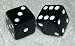 Search : Rare Vintage Large Black Opaque French Bakelite Dice Pair