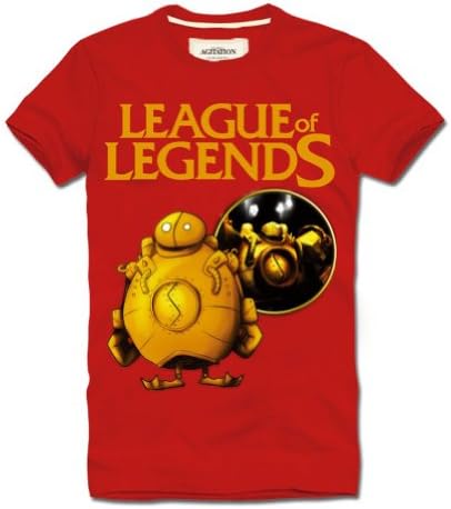Vogue Gallery League of Legends Blitzcrank Short Sleeve T-shirt,Red,XL