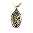 St. Christopher Charms , Finely Detailed Pewter On, 24stainless Steel Necklace Chain