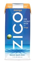 Zico Pure Premium Coconut Water, Mango Flavor, 11-Ounce Containers (Pack of 12)