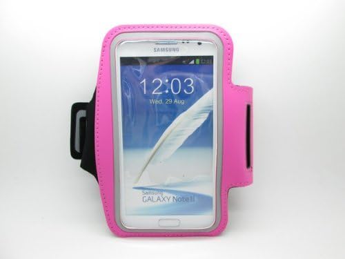 Unitewell New Deluxe Sports Armbands Compatible With Samsung Galaxy NoteII N7100, Rose red Sports and outdoors armband
