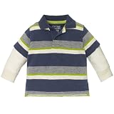 Apparel : faux-layered stripe polo