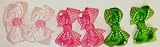 Set of Six Multi Color Polka Dot Ribbon Bows Hair Clips on French Barrettes for Infant and Toddler Girls
