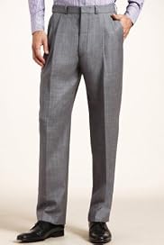Pure Wool Twin Pleat Straight Leg Trousers [T15-1928d-S]