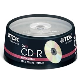 TDK T18767 CDR-80 52x 25 Pack Cakebox