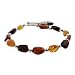 Eve's Addiction Earth Tone Genuine Amber Silver Toggle Bracelet