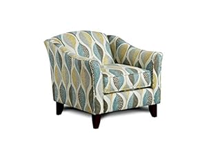 Amazon.com - Furniture of America Gardena Leaf Accent Chair, Teal Print