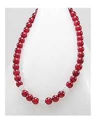 Red Corals Necklace In 92.5 Sterling Silver