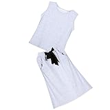 【ノーブランド 品】幼児　子供　女の子の服　灰色　短いトップス+ロングドレス　セット　５サイズ - 110