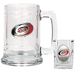 NHL Carolina Hurricanes Boilermaker Set - Primary Logo