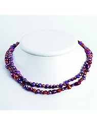 925 Sterling Silver Browns / Purples Freshwater Cultured Pearl Necklace