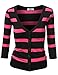 J.TOMSON Women's Striped V-Neck Button Down Cardigan