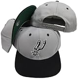 San Antonio Spurs Grey/Black Two Tone Plastic Snapback Adjustable Plastic Snap Back Hat / Cap