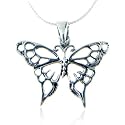Chuvora Sterling Silver Celtic Butterfly Pendant Necklace 18''