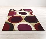 Vitra Purple Red Cream Dots Stylish Design Rug 80 X 150