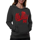 NCAA Mississippi Rebels Ladies Black Script One V-Neck Hoodie Sweatshirt