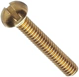 Brass Machine Screw, Round Head, Slotted Drive, #2-56, 5/16" Length (Pack of 100)