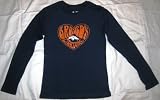 Denver Broncos Heart Football Long Sleeve Women's T-shirt (Medium)