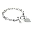Tiffany Inspired Stainless Steel Heart Tag Bracelet - 7.25 Inches